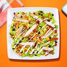 SOUTHWEST CHICKEN SALAD WITH ROASTED CORN AND PEPPERS    