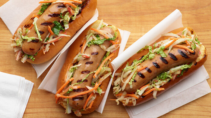 Grilled Chicken Apple Sausage with Mustard Slaw
