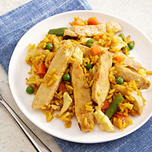 Chicken Stir Fry and Yellow Rice