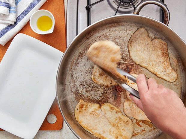 Step 1 Chicken Scallopini with Mushrooms and Artichokes Step 1