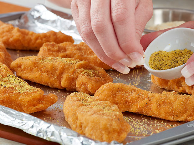 Lemon Parm Chicken Strips with Herb-Buttered Fettucine Step 1