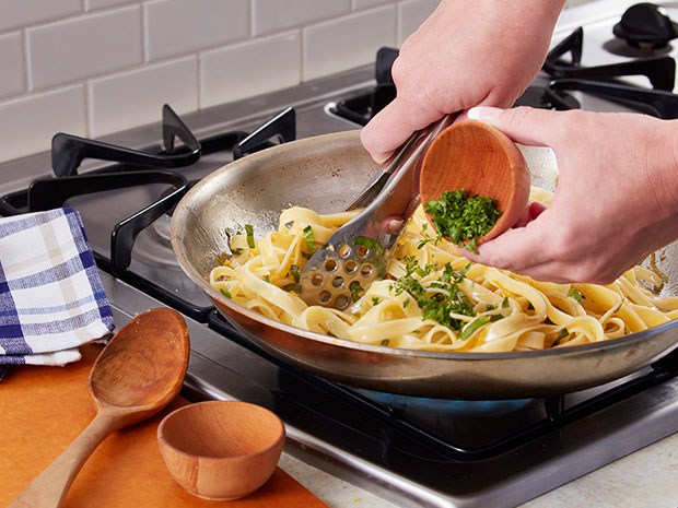 Lemon Parm Chicken Strips with Herb-Buttered Fettucine Step 3