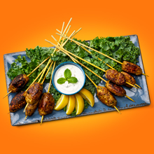 Chicken Griddle Kebabs with Yogurt Dipping Sauce