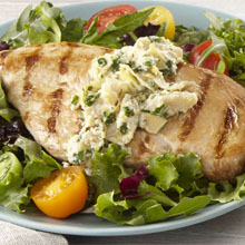 Grilled Chicken with Creamy Artichoke Topping