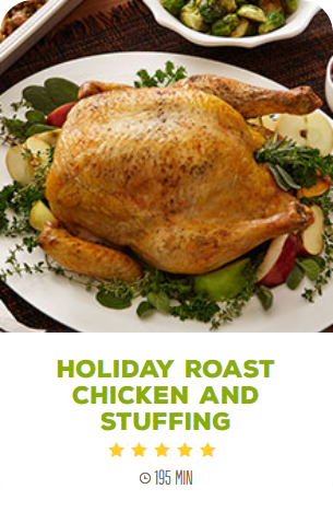 holiday roast chicken and stuffing