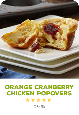 orange cranberry chicken popovers