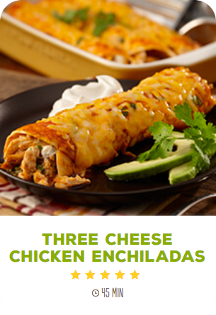 three cheese chicken enchiladas