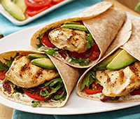 Grilled Chicken Arugula Salad Wraps