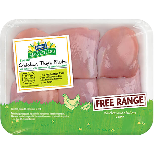 PERDUE® HARVESTLAND® FREE RANGE BONELESS SKINLESS CHICKEN THIGHS