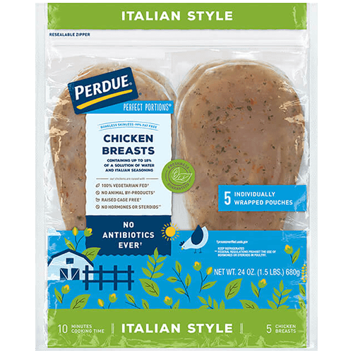 PERDUE® PERFECT PORTIONS® BONELESS SKINLESS CHICKEN BREASTS ITALIAN STYLE
