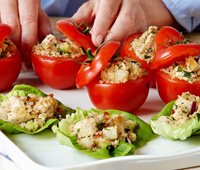 Grilled Chicken Quinoa Lettuce Cups