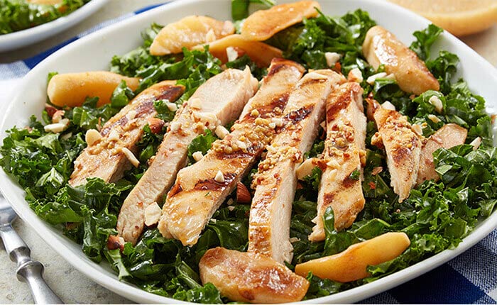 Hard Apple Cider Glazed Chicken Kale Salad