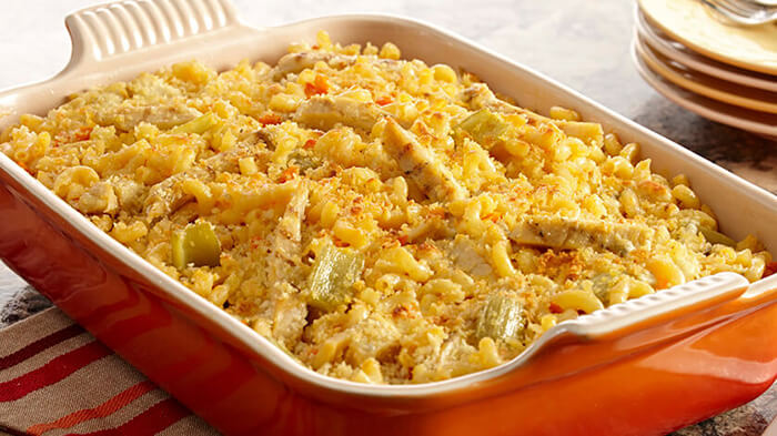 Buffalo and Blue Cheese Chicken Casserole