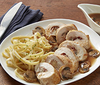 Prosciutto-Stuffed Chicken with Mushroom Sauce