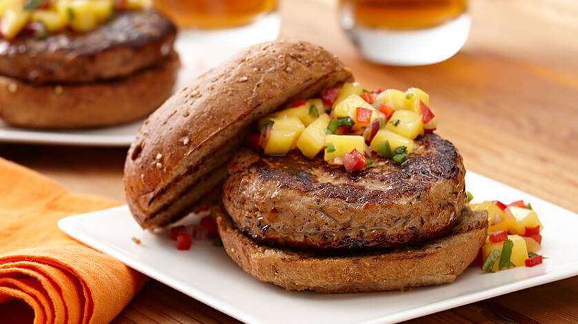 Mango Chicken Caribbean Burger