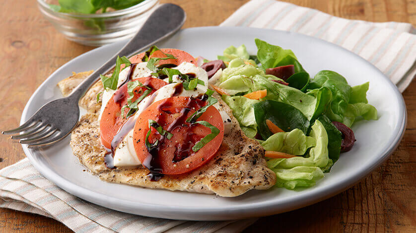 Grilled Thin Sliced Chicken Caprese