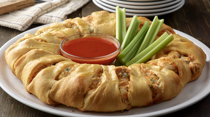 Buffalo Chicken Crescent Wreath