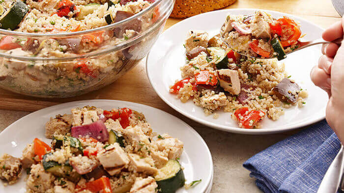 Grilled Ratatouille with Chicken and Quinoa