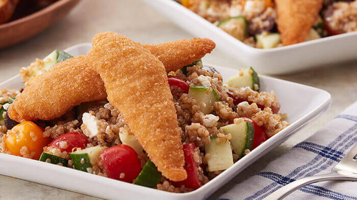 Gluten Free Chicken Tenders and Quinoa Salad