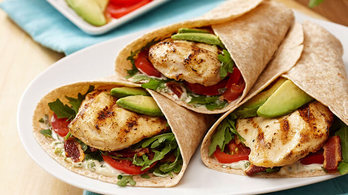 Grilled Chicken Arugula Salad Wrap