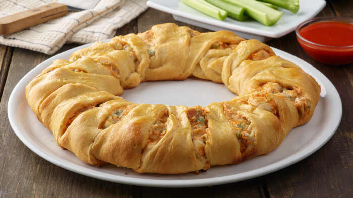 Buffalo Chicken Crescent Wreath