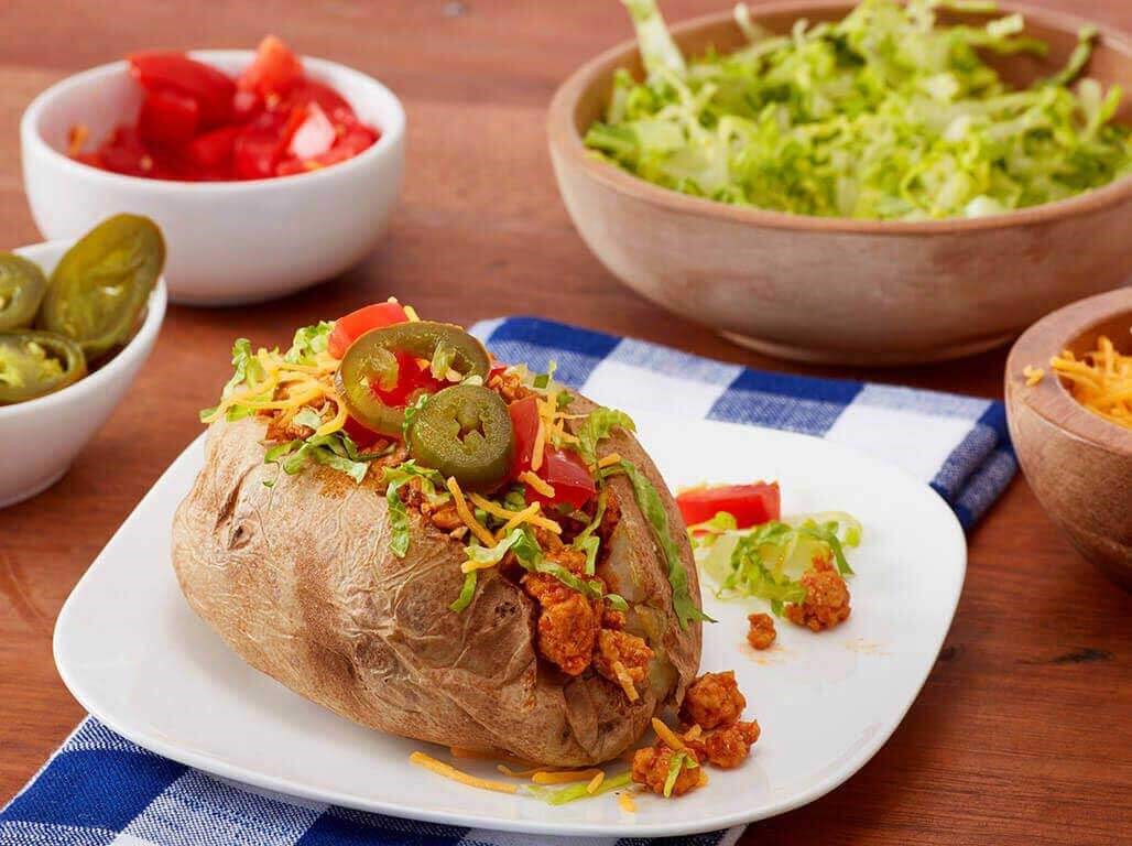 CHEESY CHICKEN TACO BAKED POTATO