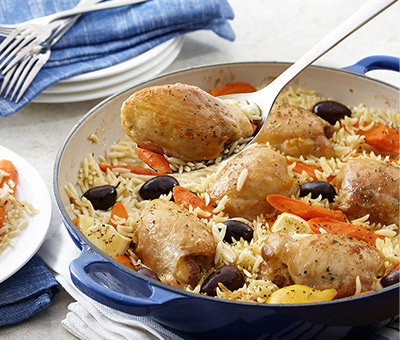 Lemon Chicken and Orzo One Pan Meal