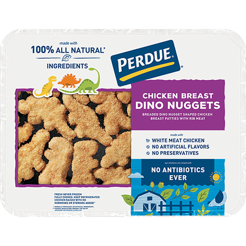 PERDUE® FUN SHAPES® REFRIGERATED BREADED CHICKEN BREAST NUGGETS, DINOSAUR SHAPES