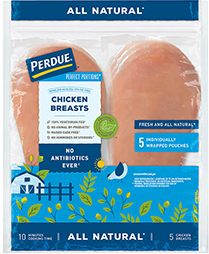 <p>PERDUE® PERFECT PORTIONS® BONELESS, SKINLESS CHICKEN BREAST, ALL NATURAL (1.5 LBS.)</p>