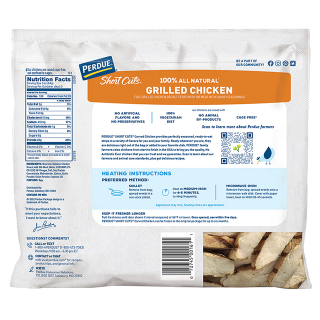 PERDUE® SHORT CUTS® Grilled Chicken Breast Strips, 16 OZ