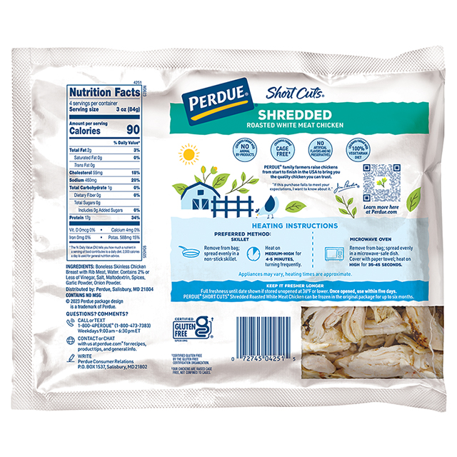 PERDUE® SHORT CUTS® Shredded Roasted White Meat Chicken