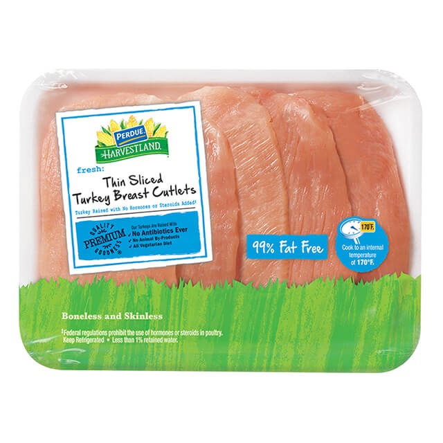 PERDUE® HARVESTLAND® Thin Sliced Boneless Skinless Turkey Breast Cutlets