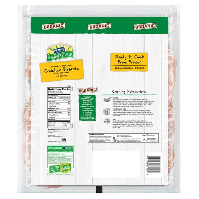 PERDUE® HARVESTLAND® Organic Chicken Breast Individually Frozen (3 lbs.) PERDUE® HARVESTLAND® Organic Chicken Breast Individually Frozen (3 lbs.)