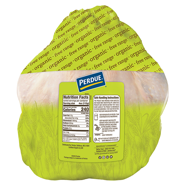 PERDUE® ORGANIC Free Range Whole Chicken with Giblets, 66405