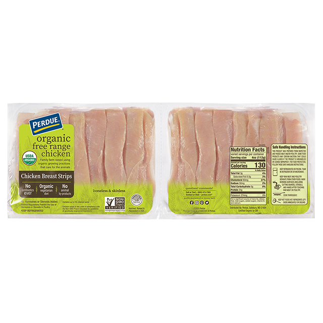 PERDUE® ORGANIC Free Range Trayless Chicken Breast Strips PERDUE® ORGANIC Free Range Trayless Chicken Breast Strips