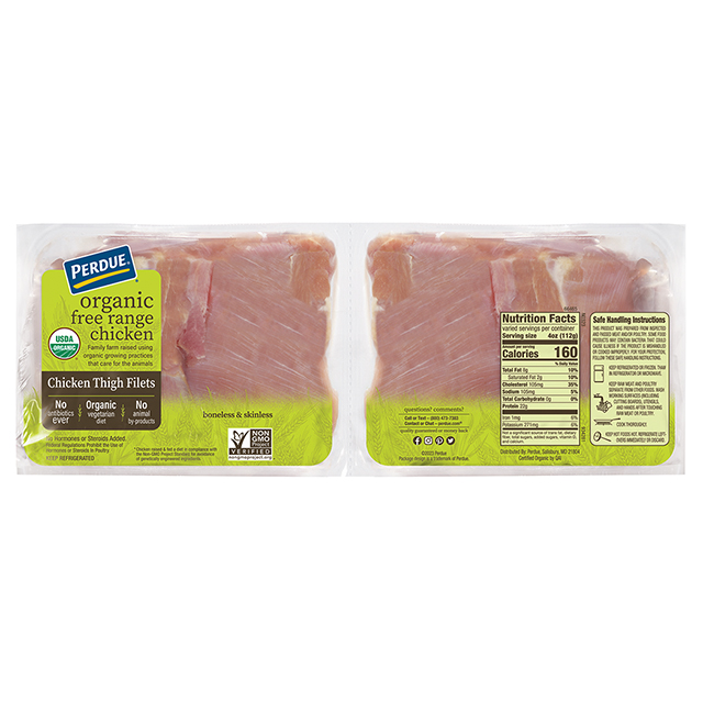 PERDUE® ORGANIC Free Range Boneless Skinless Chicken Thighs) PERDUE® ORGANIC Free Range Boneless Skinless Chicken Thighs