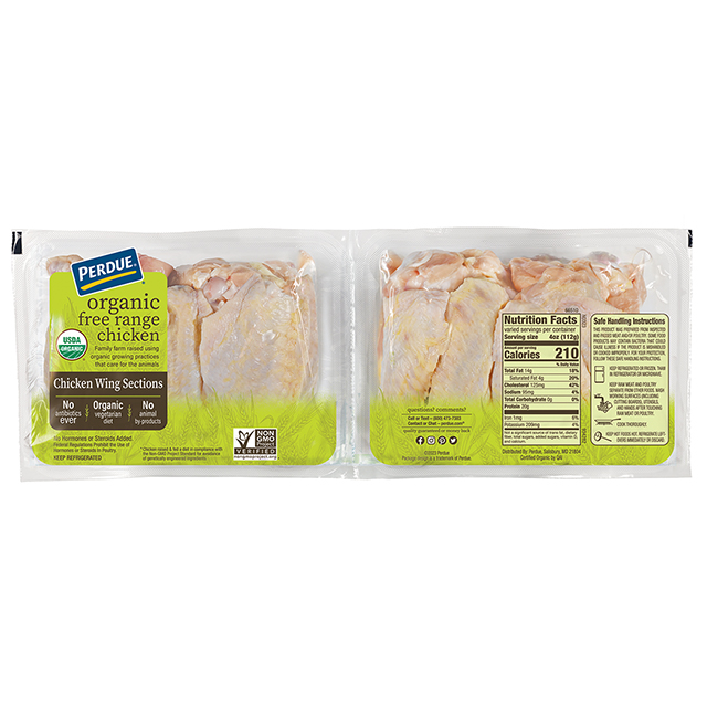 PERDUE® ORGANIC Free Range Chicken Wing Sections, 66510