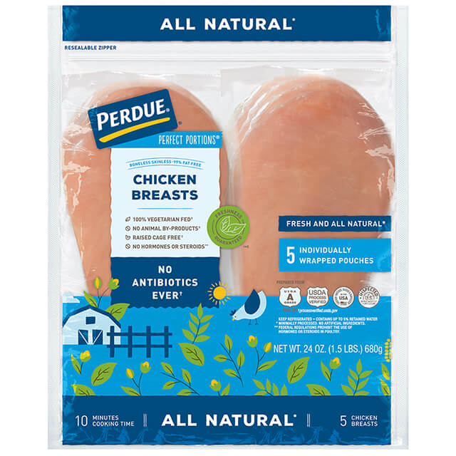 PERDUE® PERFECT PORTIONS® Boneless Skinless Chicken Breast All Natural (1.5 lbs.)