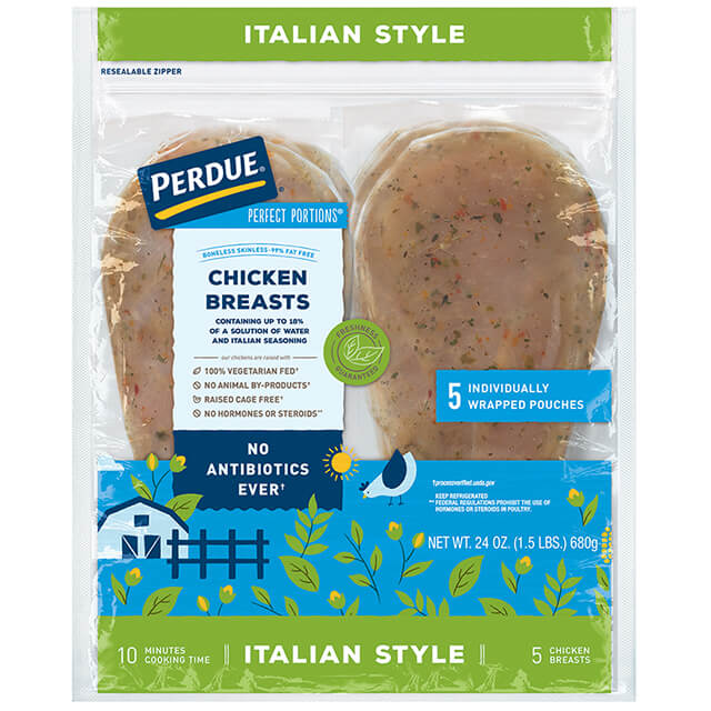 PERDUE® PERFECT PORTIONS® Boneless Skinless Chicken Breasts Italian Style (1.5 lbs.)