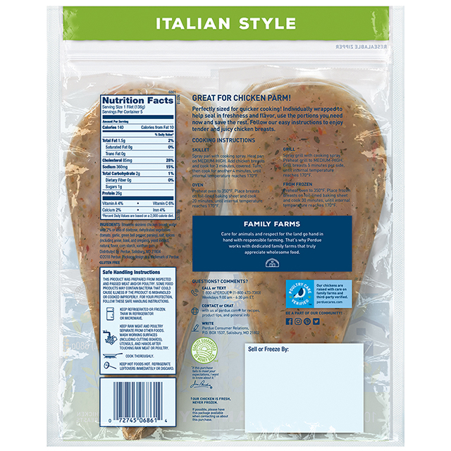 PERDUE® PERFECT PORTIONS® Boneless Skinless Chicken Breasts Italian Style (1.5 lbs.)