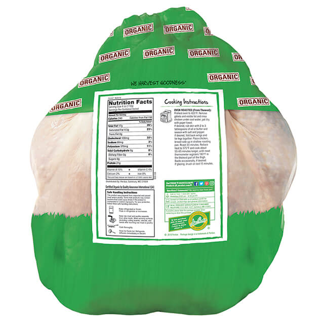 PERDUE® HARVESTLAND® Organic Whole Chicken With Giblets and Necks (3.9-4.6 lbs.)