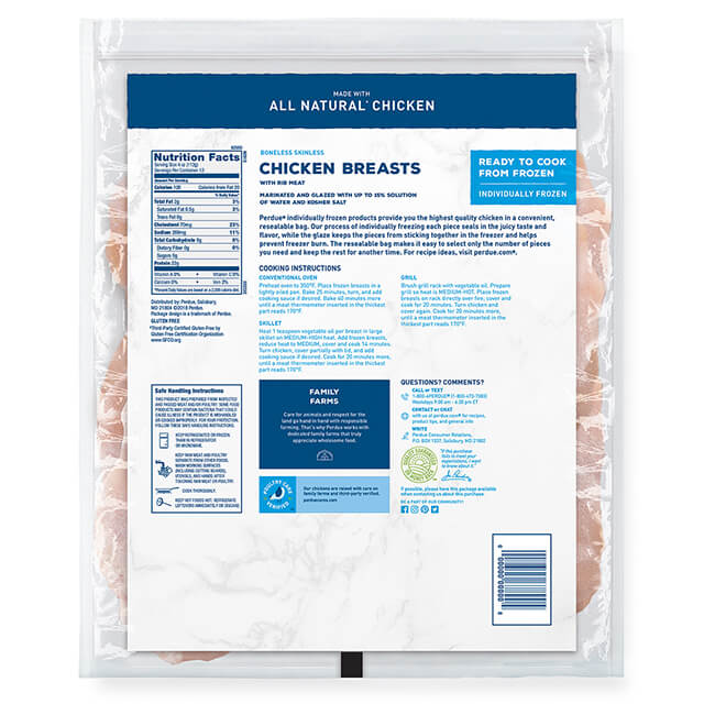 PERDUE® Individually Frozen Boneless Skinless Chicken Breasts (3 lbs.) PERDUE® Individually Frozen Boneless Skinless Chicken Breasts (3 lbs.)