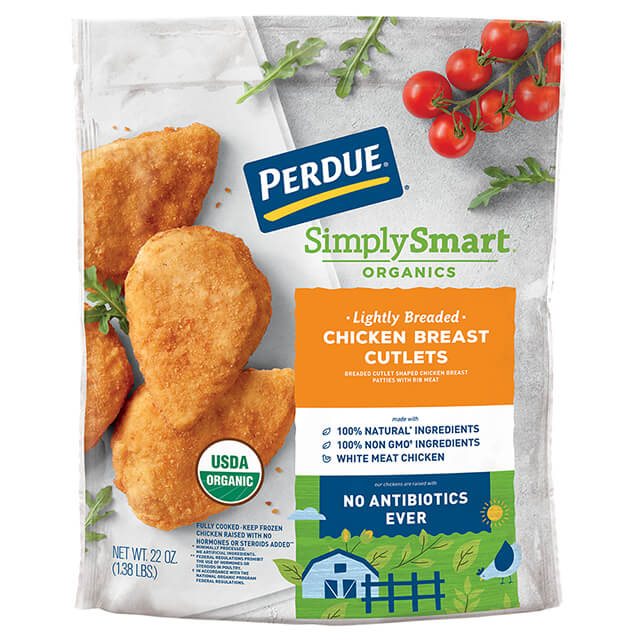 PERDUE® SIMPLY SMART® ORGANICS Lightly Breaded Chicken Breast Cutlets (22 oz.)) PERDUE® SIMPLY SMART® ORGANICS Lightly Breaded Chicken Breast Cutlets (22 oz.)