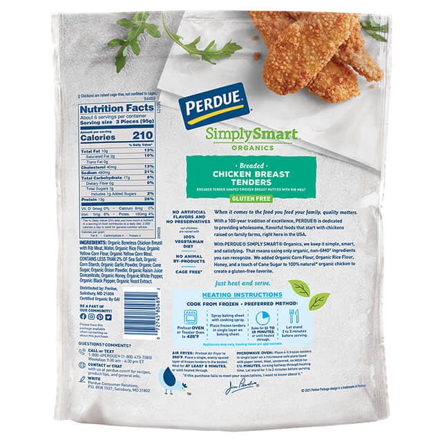 PERDUE® SIMPLY SMART® ORGANICS Breaded Chicken Breast Tenders Gluten Free (22 oz.) PERDUE® SIMPLY SMART® ORGANICS Breaded Chicken Breast Tenders Gluten Free (22 oz.)