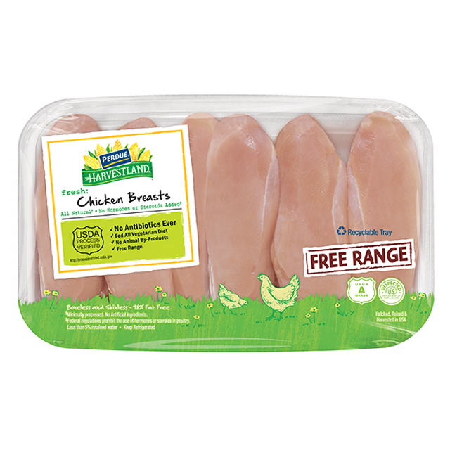 PERDUE® HARVESTLAND® Free Range Boneless Skinless Chicken Breasts Family Pack