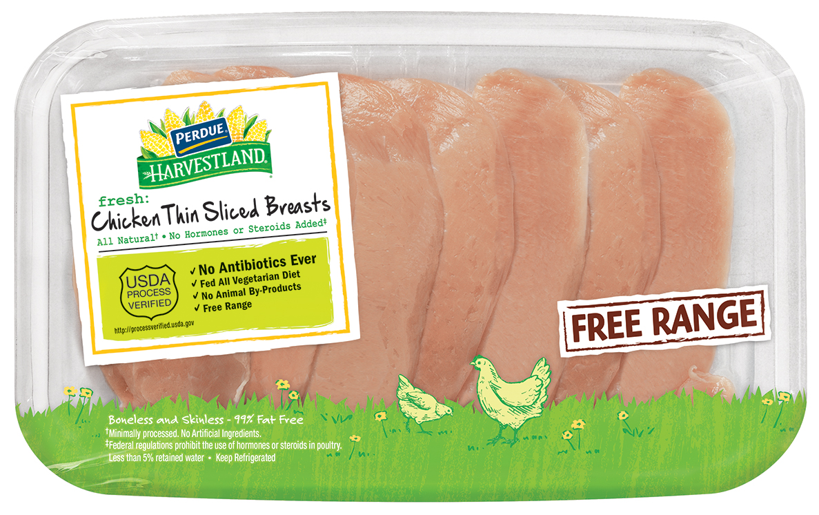 PERDUE® HARVESTLAND® Free Range Thin Sliced Boneless Skinless Chicken Breasts Club Pack