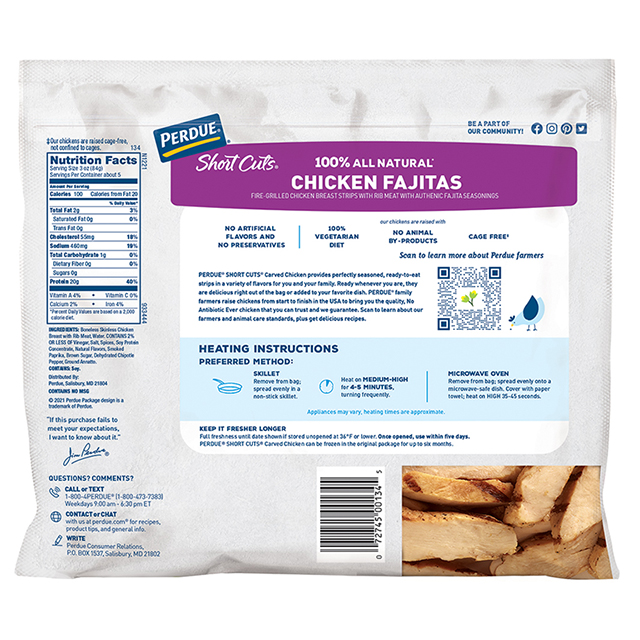 PERDUE® SHORT CUTS® Fajita Style Chicken Breast Strips PERDUE® SHORT CUTS® Fajita Style Chicken Breast Strips