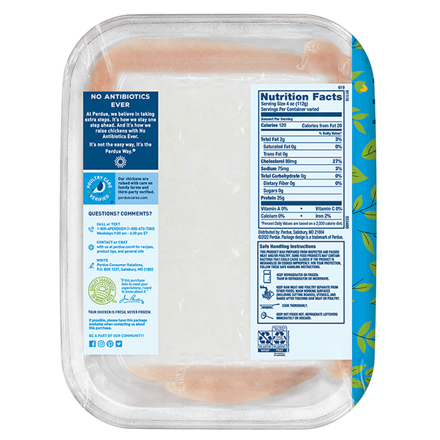 PERDUE® Thin Sliced Boneless Skinless Chicken Breasts PERDUE® Thin Sliced Boneless Skinless Chicken Breasts