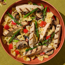 Sautéed Asparagus and Mushroom Chicken Pasta