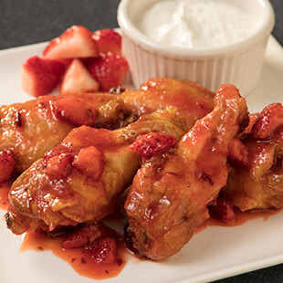 Strawberry Chipotle Glazed Wings